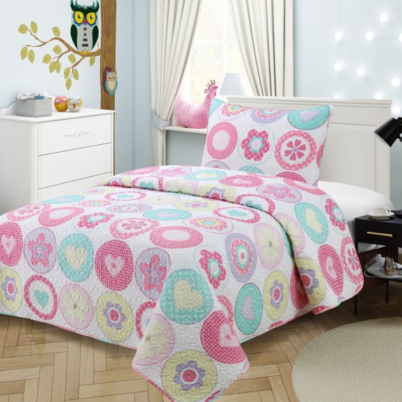 Σετ Παιδικό Κουβερλί Μονό 2 Τεμαχίων Dimcol Εμπριμέ 419...