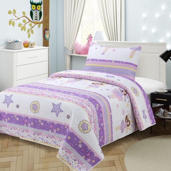 Σετ Παιδικό Κουβερλί Μονό 2 Τεμαχίων Dimcol Εμπριμέ 421...