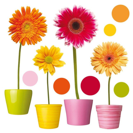 Αυτοκόλλητα Βινυλίου για Τζάμι Ango Gerberas 64003