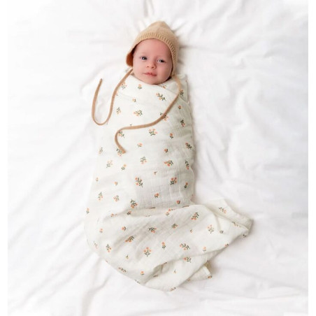 Πάνα Αγκαλιάς Μουσελίνα A Little Lovely Company Little Flowers 120x120 MULFPI06