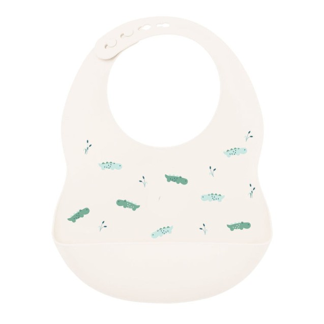 Σαλιάρα Σιλικόνης Nattou Silicon Λευκό N876421