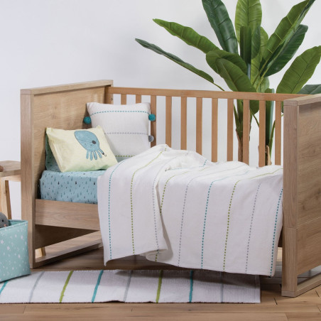 Κουβέρτα Αγκαλιάς Nef-Nef Life Line Aqua/Lime 80x110