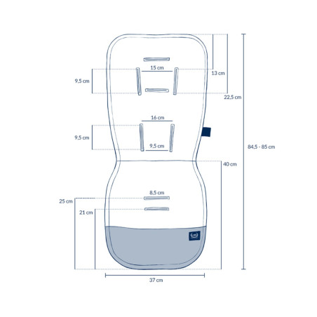 Προστατευτικό Καροτσιού La Millou Organic Jersey Simbo Wind Blue 5 Σημείων