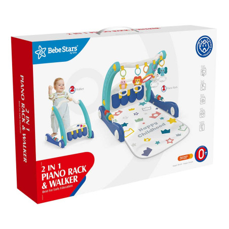 Γυμναστήριο - Περπατούρα Bebe Stars Piano Happy 2in1 Μπλε 100-189