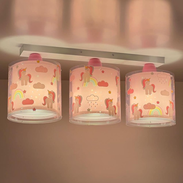 Παιδικό Φωτιστικό Οροφής Τρίφωτο Ango Unicorns...