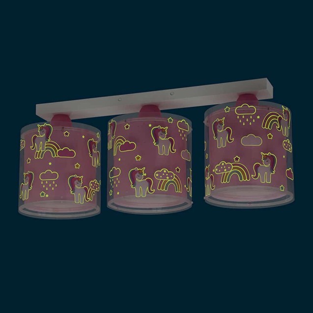 Παιδικό Φωτιστικό Οροφής Τρίφωτο Ango Unicorns...