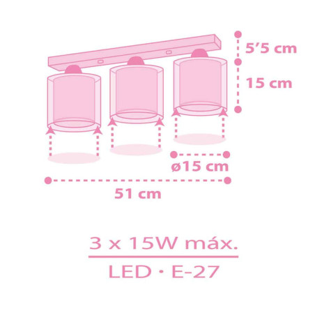 Παιδικό Φωτιστικό Οροφής Τρίφωτο Ango Unicorns 41593