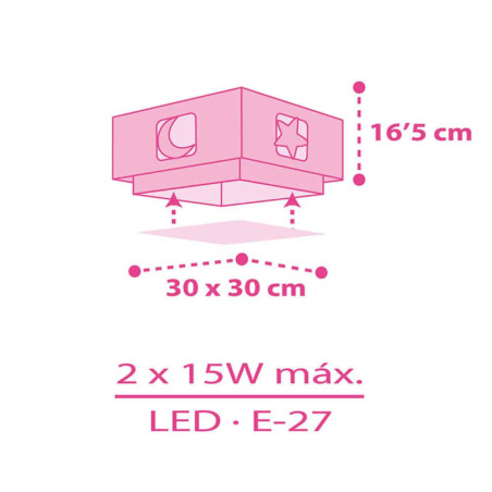 Παιδικό Φωτιστικό Οροφής Πλαφονιέρα Ango Moonlight Pink 63236S