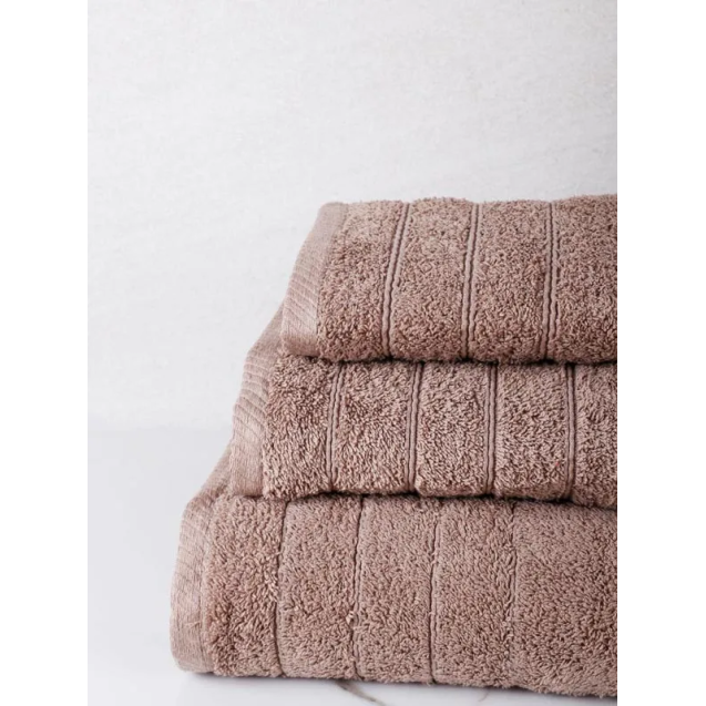 Σετ Πετσέτες 3 Τεμαχίων Anesis Cotton Pennie Mocca