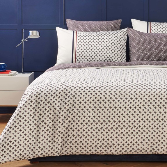 Παπλωματοθήκη King Size Tommy Hilfiger High Line Μπορντό...