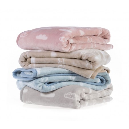 Κουβέρτα Βελουτέ Κούνιας Nef-Nef Clouds Beige 100x140