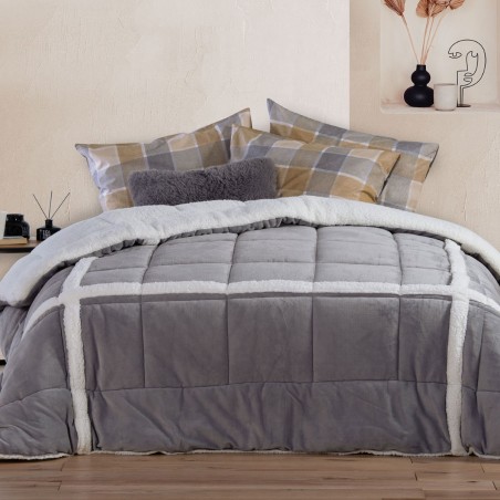 Κουβερτοπάπλωμα Υπέρδιπλο με Sherpa Nef-Nef Versan Grey 220x240