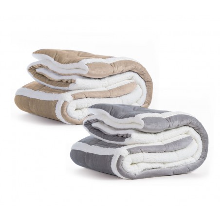 Κουβερτοπάπλωμα Υπέρδιπλο με Sherpa Nef-Nef Versan Grey 220x240