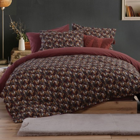 Σετ Σεντόνια Φανελένια Μονά 3 Τεμαχίων Nef-Nef Stream Bordo 160x260