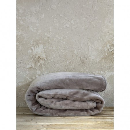 Κουβέρτα Βελουτέ King Size Nima Coperta Cigar Beige 240x260