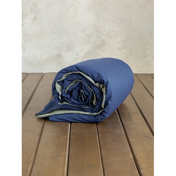 Παπλωματοθήκη Υπέρδιπλη Nima Colors Rock Green-Dark Denim...