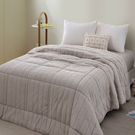 Κουβερτοπάπλωμα με Γούνα Υπέρδιπλο Palamaiki Etta Sand 220x240