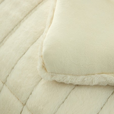Κουβερτοπάπλωμα με Γούνα Υπέρδιπλο Palamaiki Etta Ecru 220x240