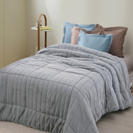 Κουβερτοπάπλωμα με Γούνα Υπέρδιπλο Palamaiki Etta Grey 220x240