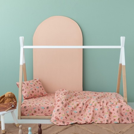 Σετ Παιδικά Σεντόνια Φανελένια Μονά με Λάστιχο 3 Τεμαχίων Palamaiki Floufi 100 110x200+32