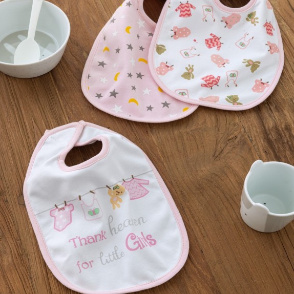 Σετ Σαλιάρες 3 Τεμαχίων Palamaiki NB0137 Pink