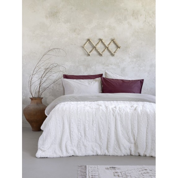 Κουβερτοπάπλωμα Μονό με Γούνα Nima Velure Cream 160x220