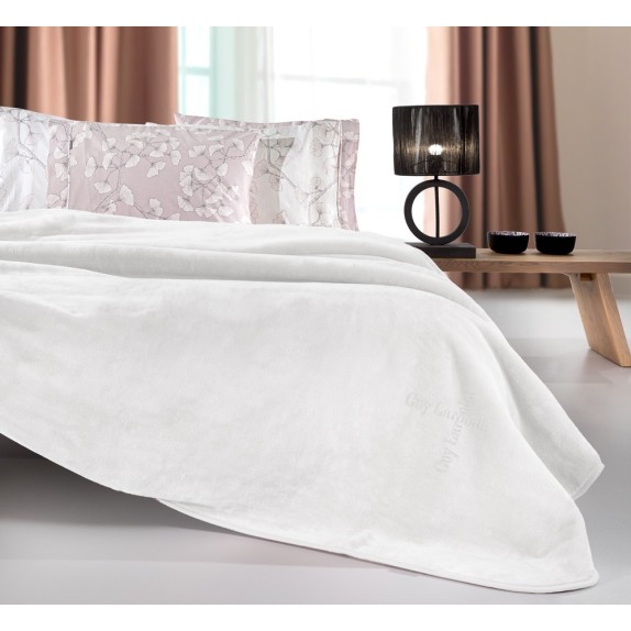 Κουβέρτα Βελουτέ Υπέρδιπλη Guy Laroche Logo Ice 220x240