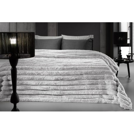 Κουβέρτα Γούνινη King Size Guy Laroche Moritz Silver 260x240