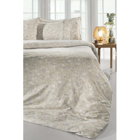 Σετ Παπλωματοθήκη Φανελένια Υπέρδιπλη 3 Τεμαχίων Guy Laroche Elodie Natural 225x245