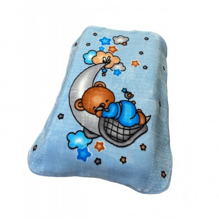 Κουβέρτα Βελουτέ Κούνιας Dimcol Crescent Moon 31 Baby Blue 110x140