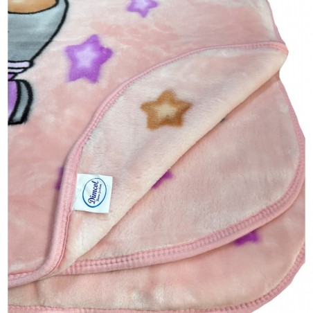 Κουβέρτα Βελουτέ Κούνιας Dimcol Studying Bear 37 Baby Pink 110x140