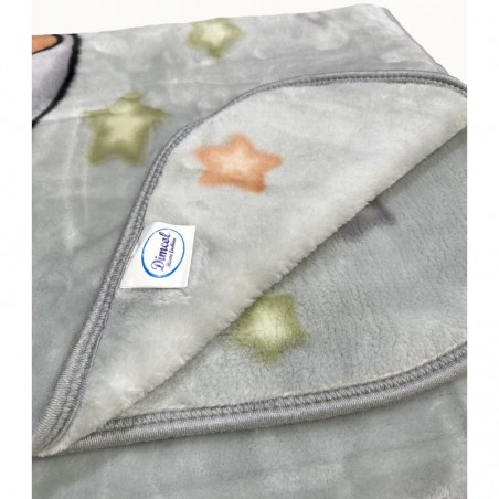 Κουβέρτα Βελουτέ Κούνιας Dimcol Studying Bear 38 Light Grey 110x140