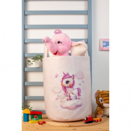 Παιδικό Καλάθι Αποθήκευσης Dimcol Unicorn 74 Ροζ 50x30x45