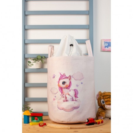 Παιδικό Καλάθι Αποθήκευσης Dimcol Unicorn 74 Ροζ 50x30x45