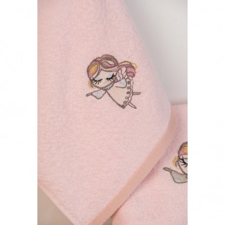 Σετ Βρεφικές Πετσέτες 2 Τεμαχίων Dimcol Little Angel 141 Ροζ 30x50 και 70x140