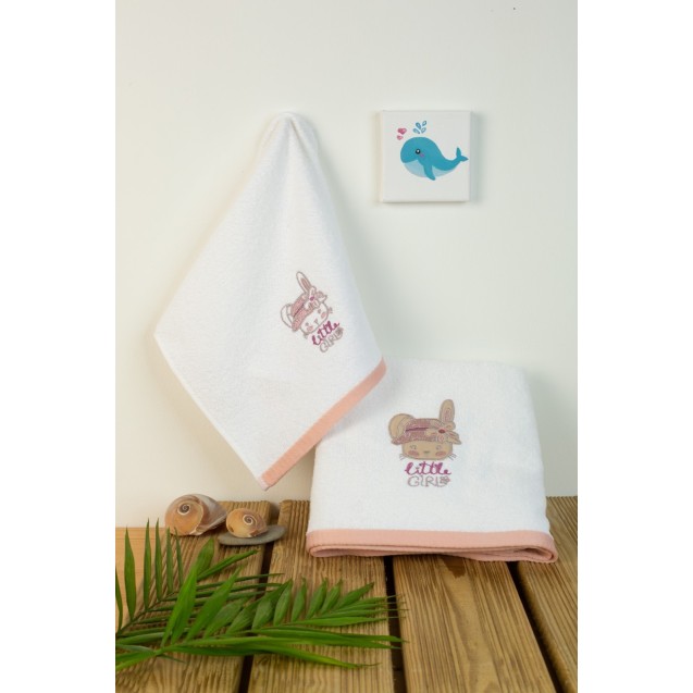Σετ Βρεφικές Πετσέτες 2 Τεμαχίων Dimcol Rabbit...