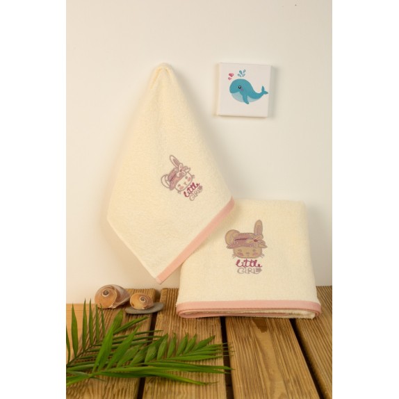 Σετ Βρεφικές Πετσέτες 2 Τεμαχίων Dimcol Rabbit Girl 148...