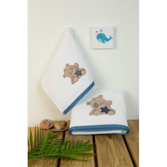 Σετ Βρεφικές Πετσέτες 2 Τεμαχίων Dimcol Star Bear 152...
