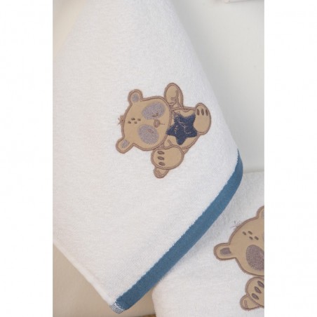 Σετ Βρεφικές Πετσέτες 2 Τεμαχίων Dimcol Star Bear 152 Λευκό 30x50 και 70x140
