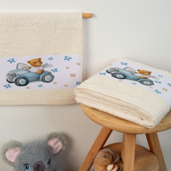 Σετ Βρεφικές Πετσέτες 2 Τεμαχίων Dimcol Cute Driver 60...