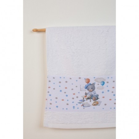 Σετ Βρεφικές Πετσέτες 2 Τεμαχίων Dimcol Painter 132 Λευκό 30x50 και 70x140