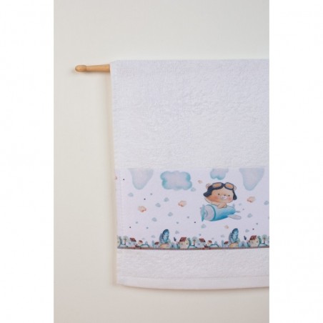 Σετ Βρεφικές Πετσέτες 2 Τεμαχίων Dimcol Pilot 119 Λευκό 30x50 και 70x140