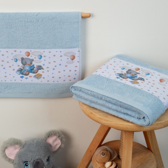 Σετ Βρεφικές Πετσέτες 2 Τεμαχίων Dimcol Studying Bear 36...