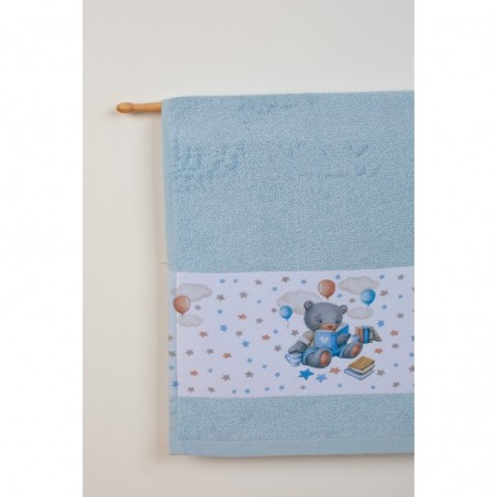 Σετ Βρεφικές Πετσέτες 2 Τεμαχίων Dimcol Studying Bear 36 Σιέλ 30x50 και 70x140