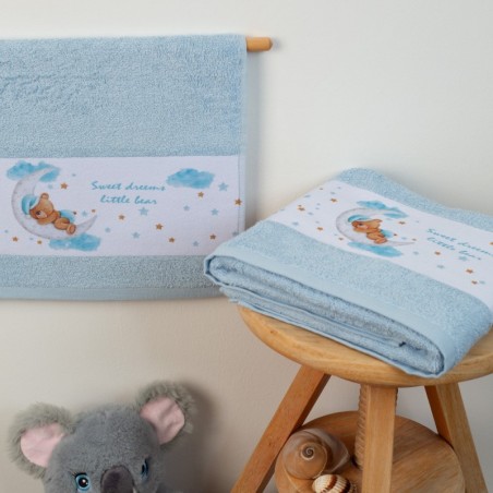 Σετ Βρεφικές Πετσέτες 2 Τεμαχίων Dimcol Sweet Dreams 551 Σιέλ 30x50 και 70x140