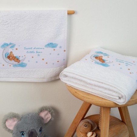 Σετ Βρεφικές Πετσέτες 2 Τεμαχίων Dimcol Sweet Dreams 552 Λευκό 30x50 και 70x140