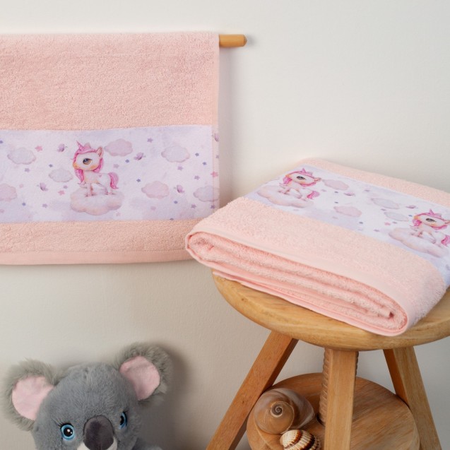 Σετ Βρεφικές Πετσέτες 2 Τεμαχίων Dimcol Unicorn...