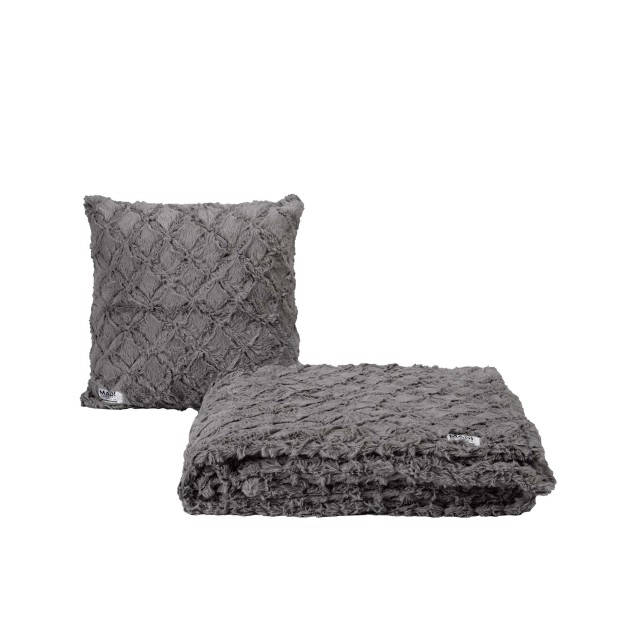 Ριχτάρι Γούνινο Διθέσιου Madi Oblong Grey 180x250