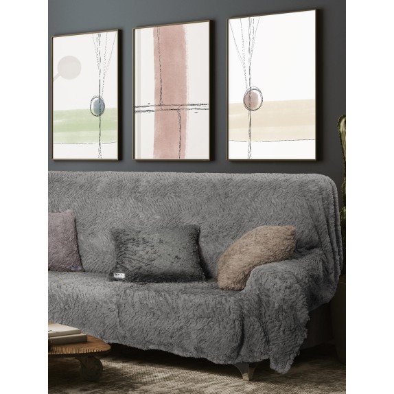 Ριχτάρι Γούνινο Πολυθρόνας Madi Soggy Taupe 180x180