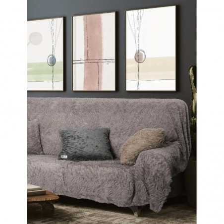 Ριχτάρι Γούνινο Διθέσιου Madi Soggy Grey 180x250